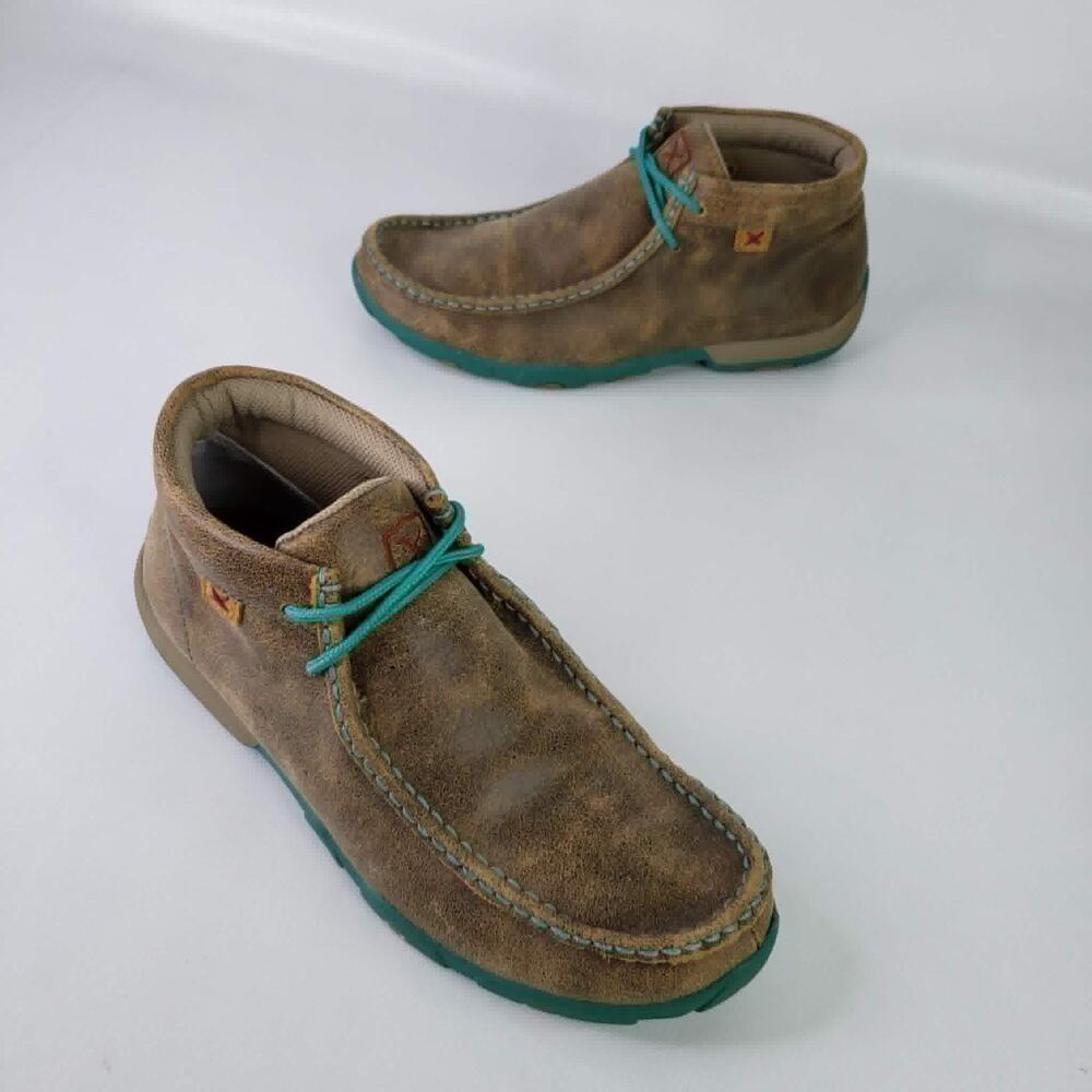 Twisted X Women’s Chukka Driving Moc Brown Leather Ankle Booties Size 9